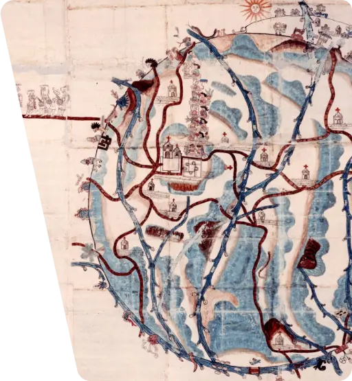 Stylized hand drawn globe/map